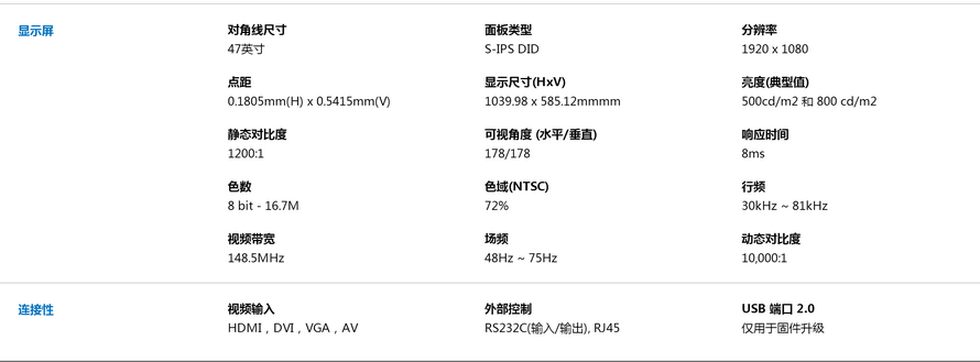 LG47寸無(wú)縫拼接屏